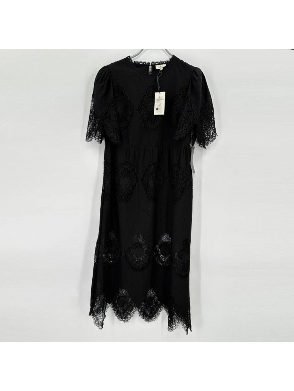 Tuckernuck Black Catalina Midi Dress size M Medium NWT Lace Crochet Long